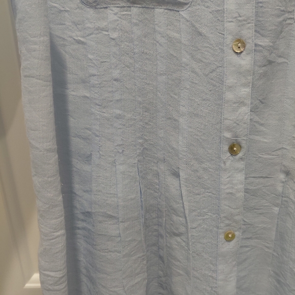 Ruby Rd. Light Blue Collarless Tunic Top #0663 - Picture 5 of 7